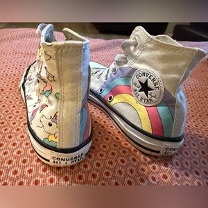 Converse Kids Shoes with Rainbow and Unicorn Design